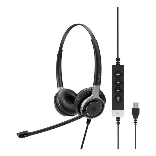 EPOS IMPACT SC 660 USB ML Zestaw słuchawkowy Przewodowa Opaska na głowę Połączenia/muzyka USB Typu-A Czarny, Srebrn