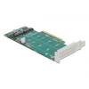 Delock PCI Express x8 Card 2 x internal NVMe M.2 Key M - Bifurcation - storage controller - M.2 NVMe Card - PCIe 4.0 x8-
