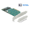 Delock PCI Express x8 Card 2 x internal NVMe M.2 Key M - Bifurcation - storage controller - M.2 NVMe Card - PCIe 4.0 x8