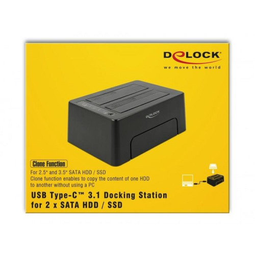 Delock USB Type-C 3.1 Stacja dokująca na 2 x SATA HDD / SSD-20413620