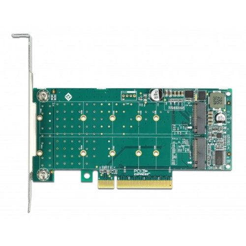 Delock PCI Express x8 Card 2 x internal NVMe M.2 Key M - Bifurcation - storage controller - M.2 NVMe Card - PCIe 4.0 x8-