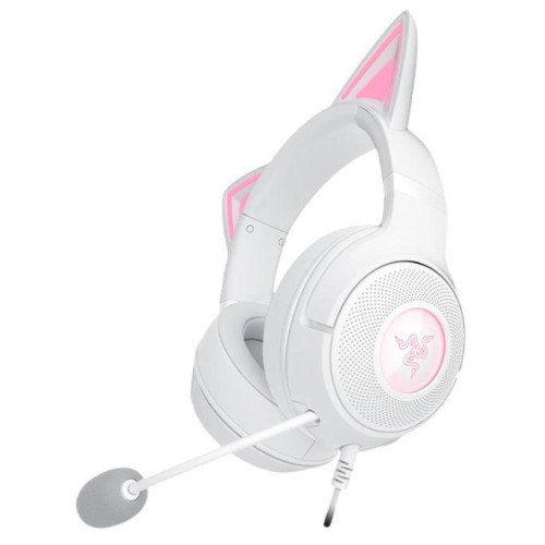 Zestaw słuchawkowy Razer Kraken Kitty V2 przewodowe nauszne z mikrofonem i redukcją szumów biały-20974123
