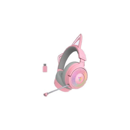 Zestaw słuchawkowy Razer Kraken Kitty V3 Pro Sieć bezprzewodowa/przewodowa Nauszne Bezprzewodowy Kwarc-20974241