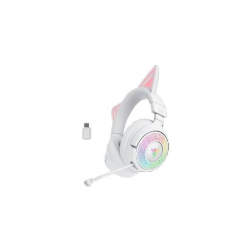 Zestaw słuchawkowy Razer Kraken Kitty V3 Pro Bluetooth Nauszne Mikrofon Bezprzewodowy Biały-20974248
