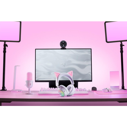 Zestaw słuchawkowy Razer Kraken Kitty V3 Pro Bluetooth Nauszne Mikrofon Bezprzewodowy Biały-20974249