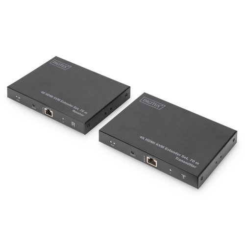 Przedłużacz/Extender KVM HDMI+USB 70m po kat. 6 UTP/IP 4K 60Hz audio (zestaw)