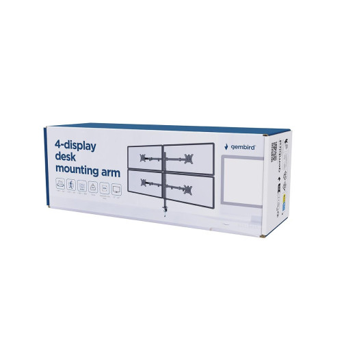 GEMBIRD BIURKOWE RAMIĘ/UCHWYT DLA CZTERECH MONITORÓW (REGULOWANE), 13”- 32”-20984447