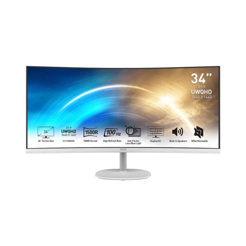 Monitor MSI 86,36cm(34) Curved VA UWQHD PRO MP341CQWDE HDR/HDMI/ 4ms