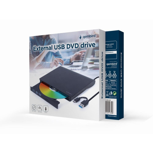 GEMBIRD ZEWNĘTRZNA NAGRYWARKA DVD 8X, CD 24X USB 3.1 SLIM CZARNA-20988048