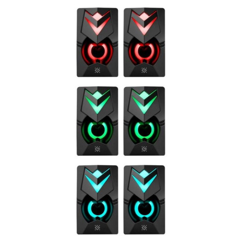 DEFENDER GLOSNIKI PC J4 2.0 6W LED USB CZARNE 65964-20994292