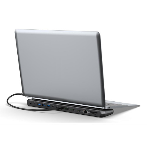 Stacja dokująca USB-C 12 portowa, max. 8K/30Hz z HDR, HDMI, DP, max. 3 monitory (MST), USB-C 3.2 Gen2, Gigabit Ethernet