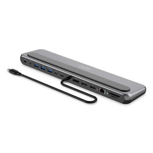 Stacja dokująca USB-C 12 portowa, max. 8K/30Hz z HDR, HDMI, DP, max. 3 monitory (MST), USB-C 3.2 Gen2, Gigabit Ethernet