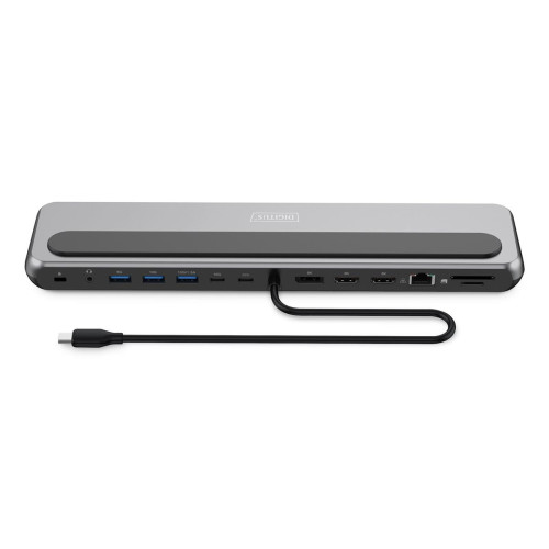 Stacja dokująca USB-C 12 portowa, max. 8K/30Hz z HDR, HDMI, DP, max. 3 monitory (MST), USB-C 3.2 Gen2, Gigabit Ethernet