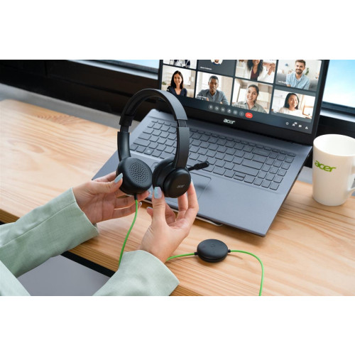 Konferencyjny zestaw słuchawkowy Acer z mikrofonem, USB typu A, Czarny-20995266
