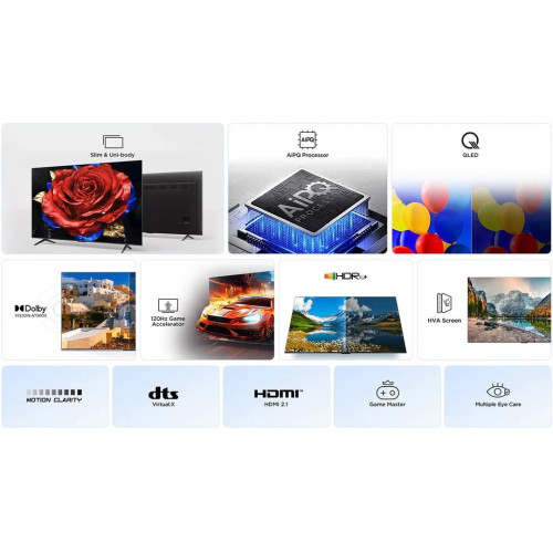 Telewizor TCL 4K QLED 43T69C 43 Telewizor Smart TV Telewizja Google TV UHD Czarny-21008754