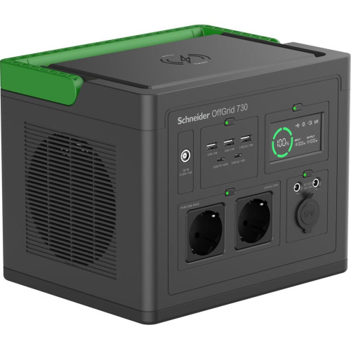 Przenośna elektrownia APC OffGrid 730, 738 Wh litowo-jonowa, LCD, 2 gniazda CEE 7/3 Schuko, Sinewave, 3 USB-A, 2 USB-C,