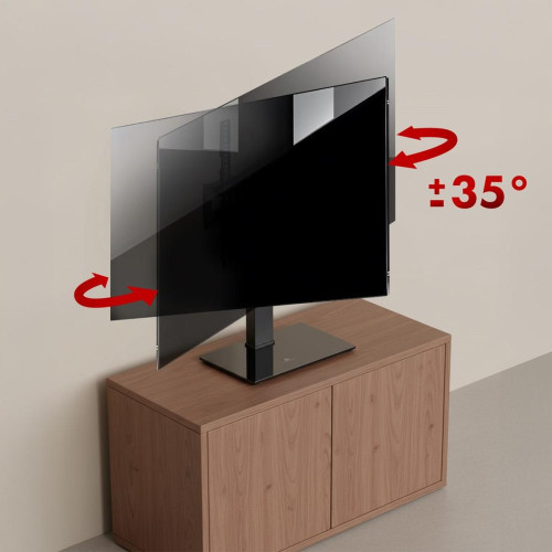 MACLEAN UNIWERSALNY STOJAK DO TV, NA SZAFKĘ RTV, PODSTAWKA, MAX. 40KG, MAX. VESA 400X400, REGULACJA WYSOKOŚCI I KĄTA 