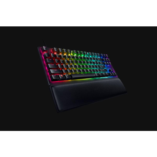 Razer Łowca V2 bez klaw. num., klaw. do gier, optyczna, LED RGB, Stany Zjednoczone, czarny, przewodowe, klikający fiol