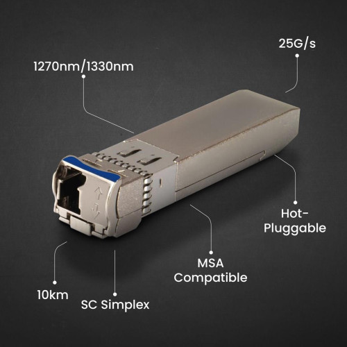 Extralink Moduł SFP28 WDM SFP28 25G 25Gbps 1270/1330nm, single mode, 10km, LC, DOM, para-21179635
