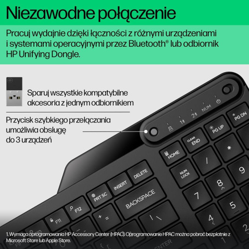 HP Klawiatura bezprzewodowa 475 7N7B9AA-21296968