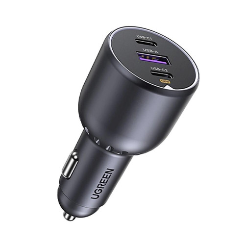 Ugreen Ładowarka EC705 samochodowa 130W 2x USB-C 1x USB-A - szara