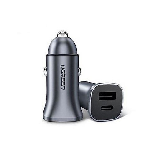 Ugreen ładowarka samochodowa USB Typ C / USB 24W Power Delivery Quick Charge szary (30780)
