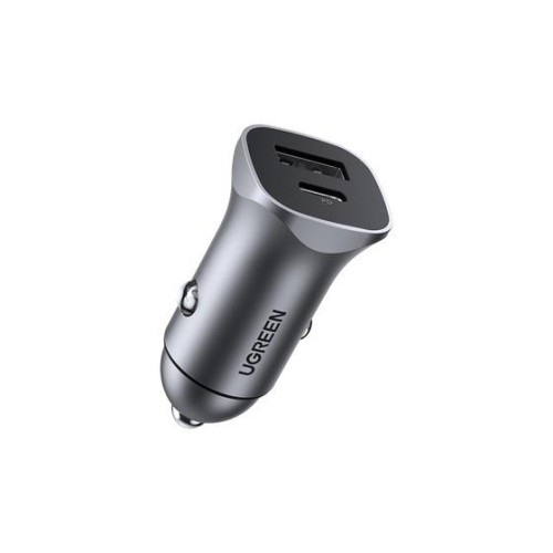 Ugreen ładowarka samochodowa USB Typ C / USB 24W Power Delivery Quick Charge szary (30780)-21374344