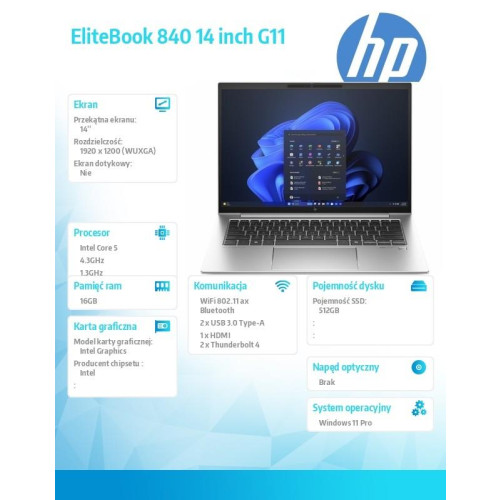 Notebook EliteBook 840 G11 U5-125U 512GB/16GB/W11P/14.0 9G0E5ET-21378641