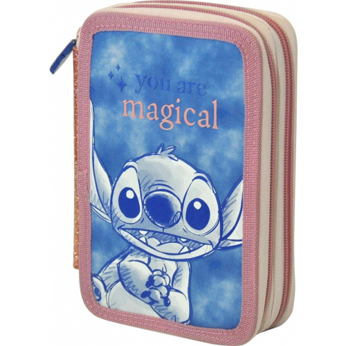 Piórnik dwukomorowy Stitch z wyposażeniem-21385321