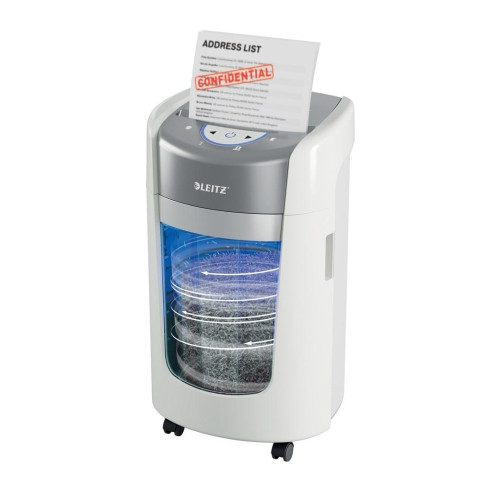 Niszczarka Leitz IQ OptiMax Home Office 225, 15l, P5, 6 kartek, Automatyczny Start/Stop, Funkcja cofania, Obrotowy pojemnik - 33% większa pojemność na