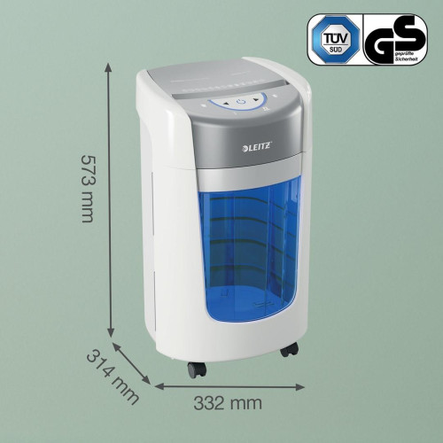 Niszczarka Leitz IQ OptiMax Home Office 225, 15l, P5, 6 kartek, Automatyczny Start/Stop, Funkcja cofania, Obrotowy pojem