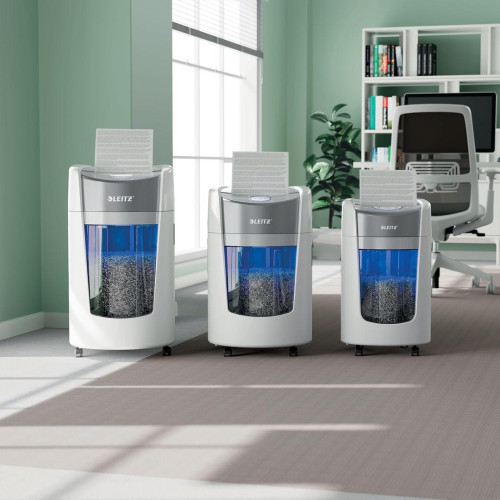 Niszczarka Leitz IQ OptiMax Home Office 225, 15l, P5, 6 kartek, Automatyczny Start/Stop, Funkcja cofania, Obrotowy pojem