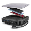 AXAGON HMC-UFO USB-C Hub, M.2 SATA/NVMe, 1 Gbit/s Ethernet, 384 kHz Audio - schwarz/silber