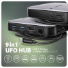 AXAGON HMC-UFO USB-C Hub, M.2 SATA/NVMe, 1 Gbit/s Ethernet, 384 kHz Audio - schwarz/silber-21526034