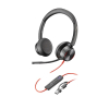 Zestaw słuchawkowy POLY Blackwire 8225 Stereo 8X225AA USB-C z certyfikatem Microsoft Teams + przejściówka USB-C/A-215