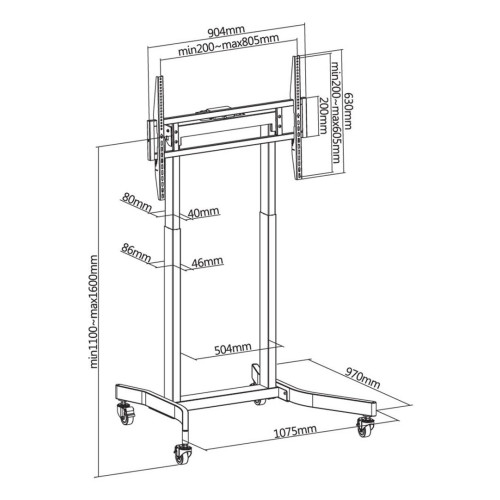 TECHLY STOJAK MOBILNY TV 55-100