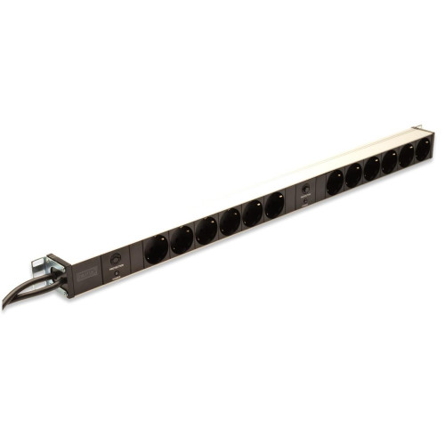 Listwa zasilająca PDU pionowa, 12x gniazdo schuko,2x (2m, wtyk unischuko, 16A, zab.przeciążeniowe)-21514522