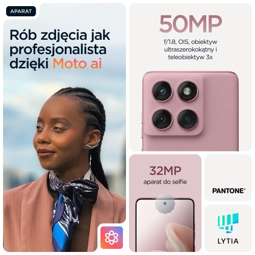 Telefon Motorola Edge 60 Fusion 5G 8RAM 256GB różowy-21579573