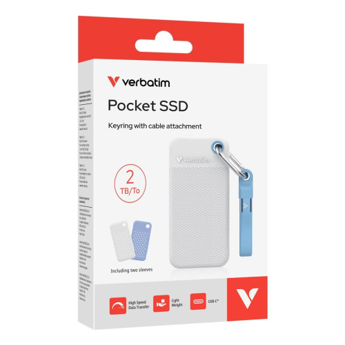 SSD 2TB Verbatim Pocket z dwoma pokrowcami biały i jasnoniebieski-21598801