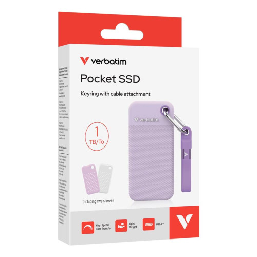 SSD 1TB Verbatim Pocket z dwoma pokrowcami białym i fioletowym-21598813