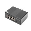 Switch przemysłowy 7-portowy Gigabit PoE+ z 1x PD, IEEE802.3af/at, DIN rail, rozszerzony zakres temp.
