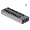 Delock Zewnętrzny USB 3.0 Hub z 10 portami i przełącznikami
