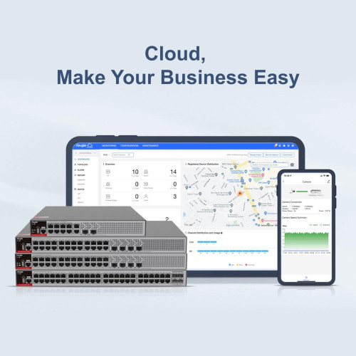 Zarządzalny Switch Ruijie | L2+ | 24 porty 1Gbit + 4 porty SFP 2.5Gbit | 1 wbudowany zasilacz AC | Rack-21603453