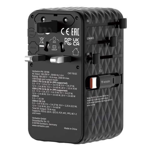 Ładowarka Verbatim Charge 'n' Travel 70W 2C-21605717