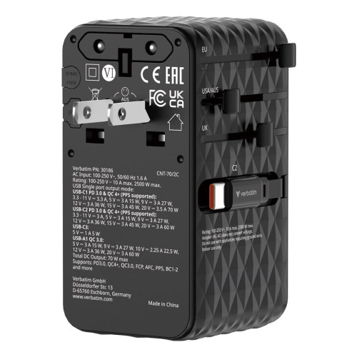 Ładowarka Verbatim Charge 'n' Travel 70W 2C-21605718