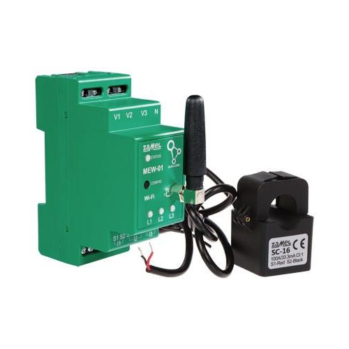 Monitor energii elektrycznej MEW-01/ANT-1F jednofazowy ZAMEL
