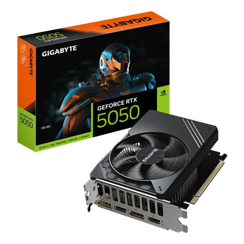 Karta graficzna Gigabyte GeForce RTX 5050 D6 8G | Technologia NVIDIA | 8 GB | GeForce RTX 5050 | Pamięć GDDR6 | Ilość portów HDMI: 2 | Złącze PCI-E 5.