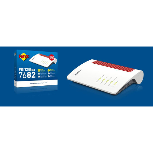 Router stołowy FRITZ! Box 7682, Wi-Fi 7 (802.11be), Dwuzakresowy (2,4 GHz / 5 GHz), Ethernet LAN, VDSL, Biały-21647894