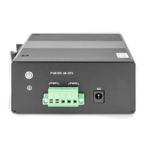 Switch przemysłowy 7-portowy Gigabit PoE+ z 1x PD, IEEE802.3af/at, DIN rail, rozszerzony zakres temp.-21648303