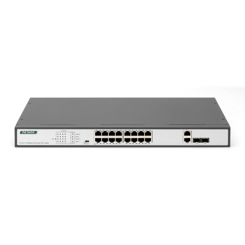 Switch Fast Ethernet PoE z 16 portami PoE + 2 Combo, 250W budżetu PoE-21648363